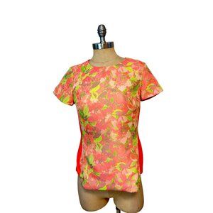 Ted Baker London Structured Neon Floral Jaquard Top 2 US Medium